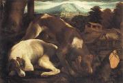 Jacopo Bassano Two Dogs oil painting reproduction